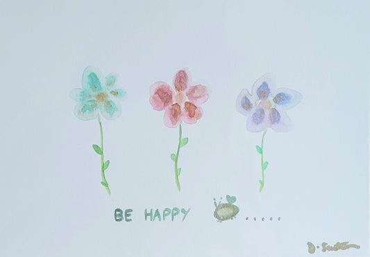 Be Happy Watercolour Painting