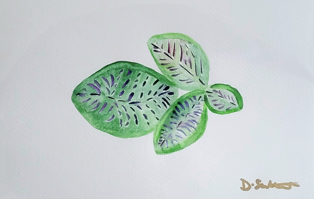 Leafy Seven Watercolour Painting