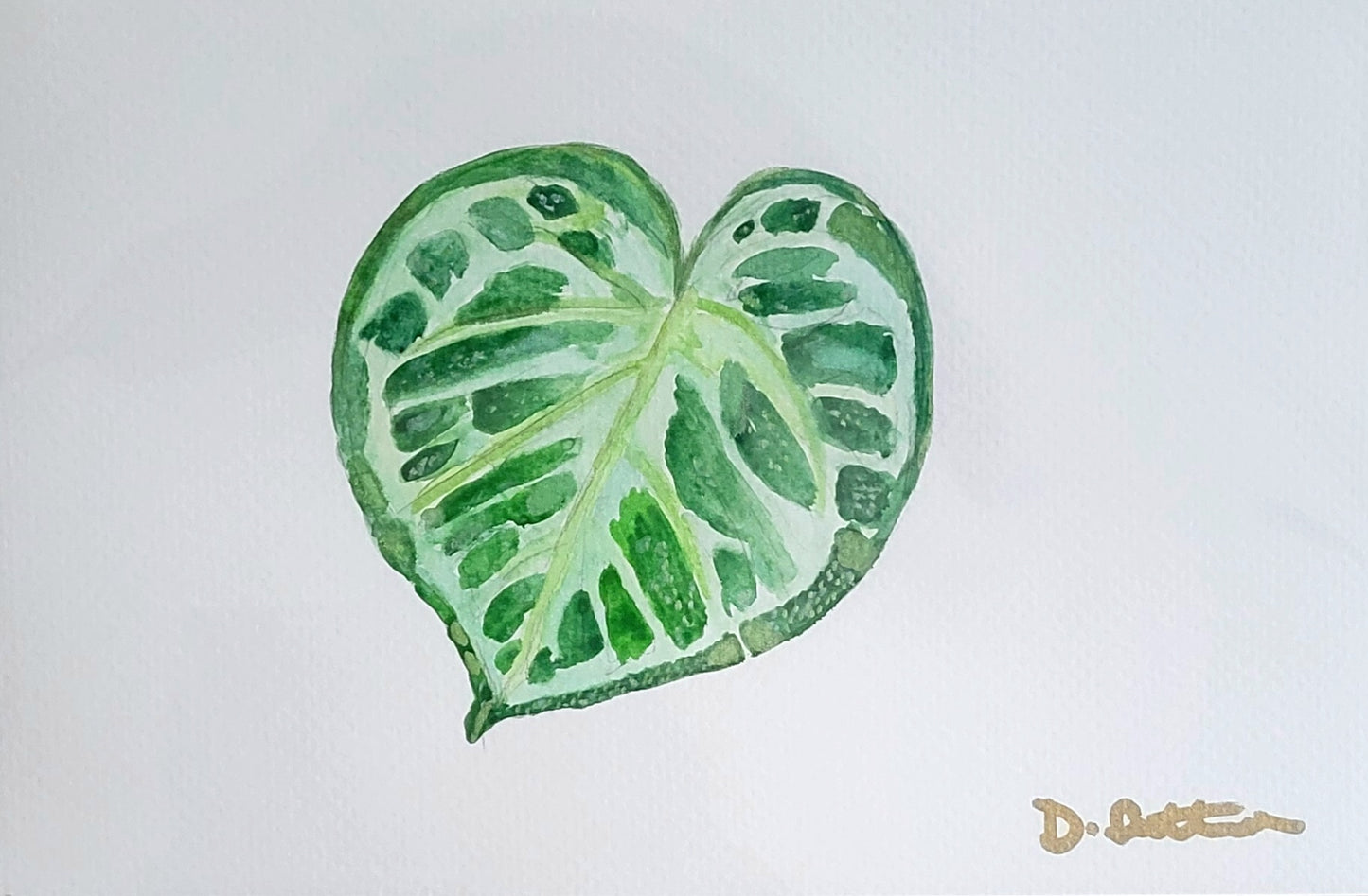 Leafy Four Watercolour Painting