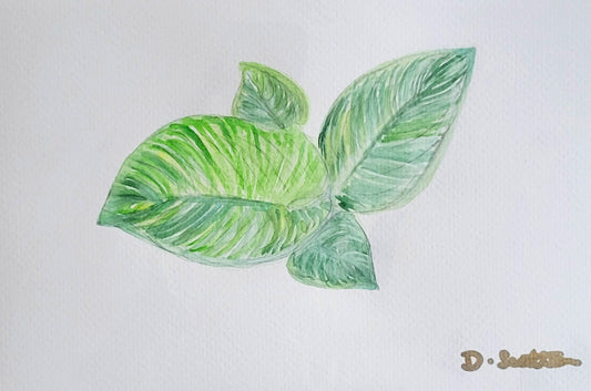 Leafy Three Watercolour Painting