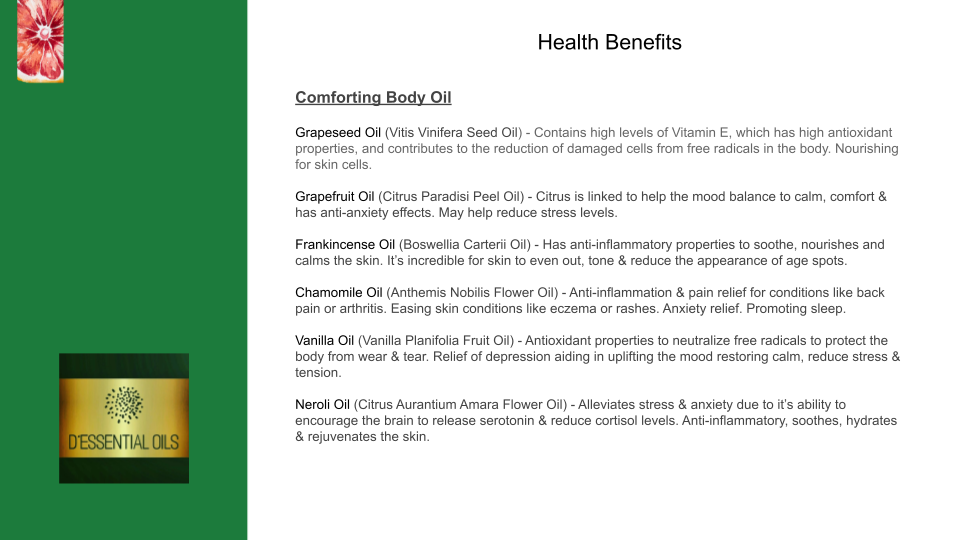 Comforting Body Oil Health Benefits