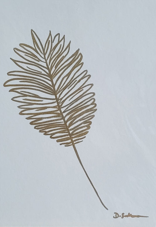 Feather Leaf Gold Artwork